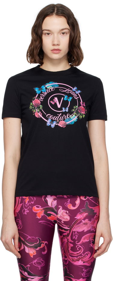 T-shirt Versace Versace Jeans Couture Cotton Jersey Graphic T-Shirt Svart | E79HAHP01_ECJ01P, 0