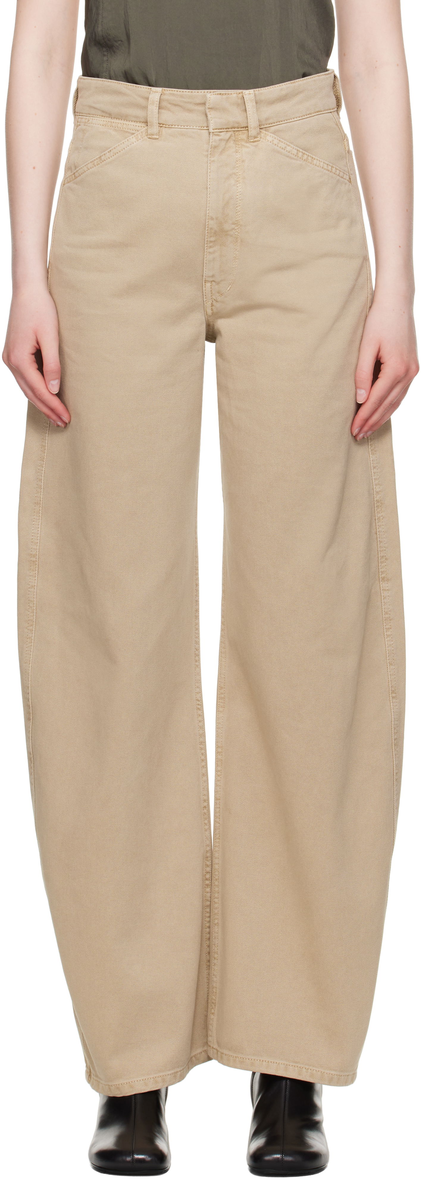 Jeans LEMAIRE Lemaire High-Waisted Curved Jeans Beige | PA1052 LD1042, 0