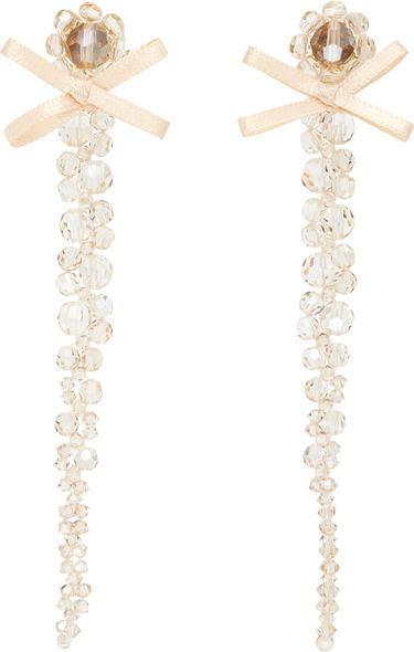 Örhängen Simone Rocha Simone Rocha Petite Bow Drip Faceted Crystal Bead Earrings Beige | ERG547 0903, 0