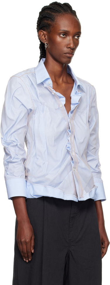 Skjorta Maison Margiela Maison Margiela Organic Cotton Button-Down Shirt Blå | S29DL0218 MTN125, 1