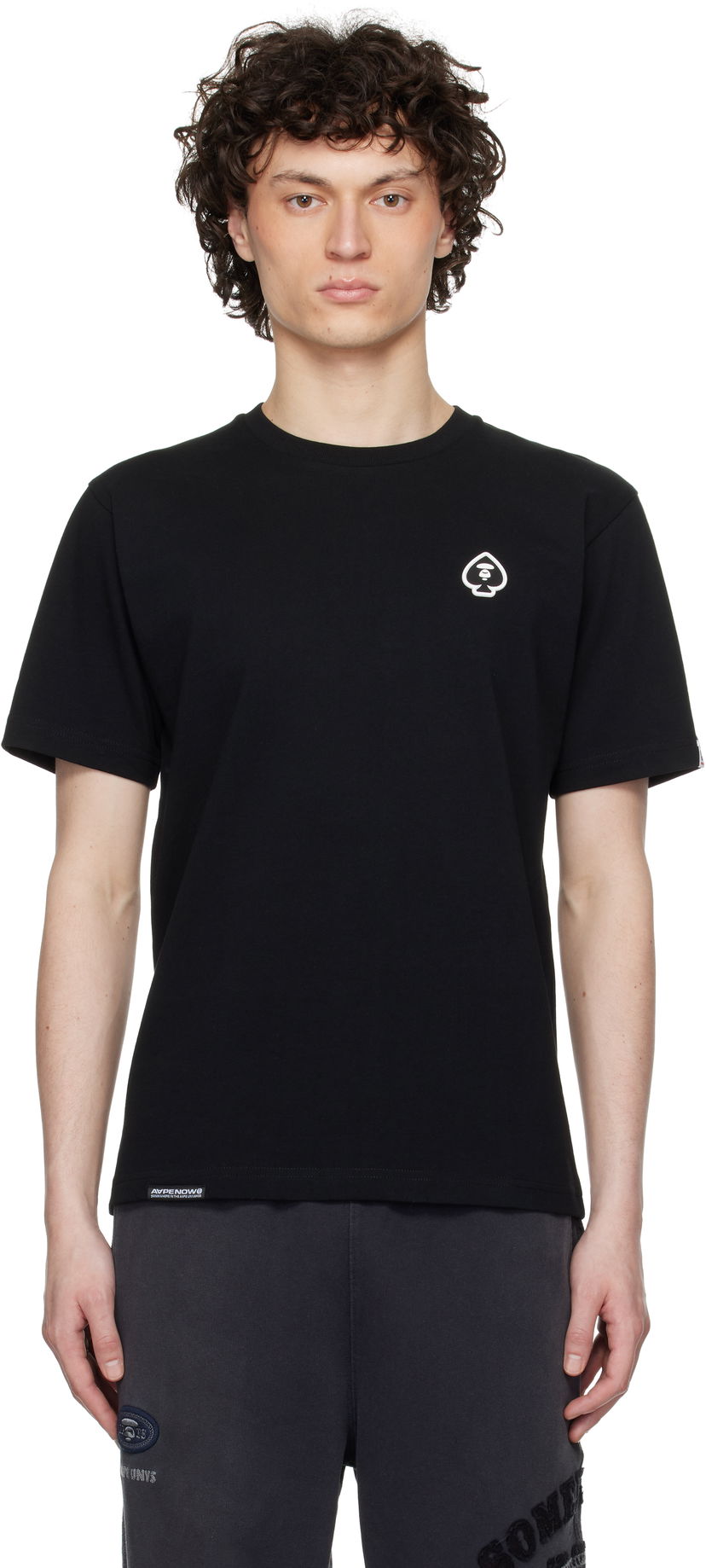 T-shirt AAPE by A Bathing Ape AAPE by A Bathing Ape Spades 'AAPE Now' T-Shirt Svart | AAPTEM1599XXNBKX