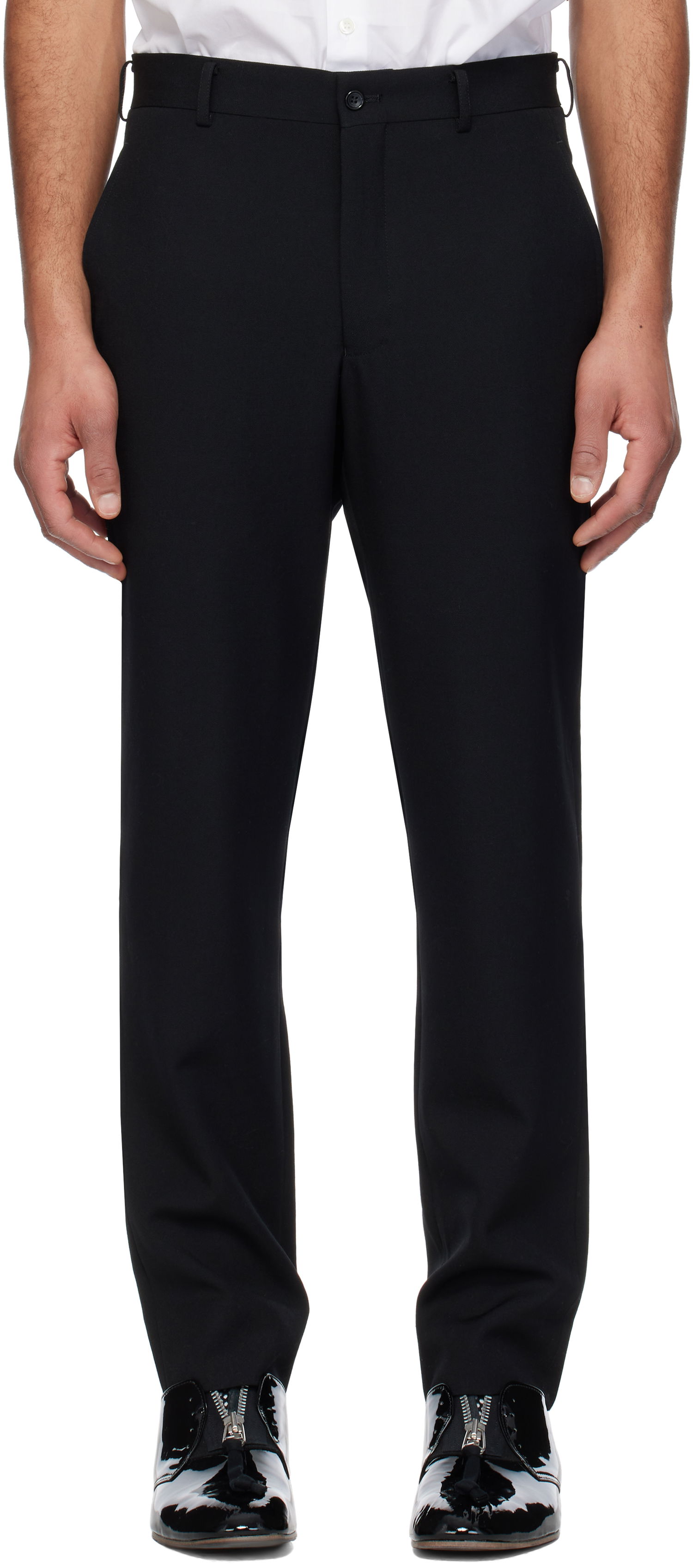 Byxor Comme des Garçons Homme Plus Wool Gabardine Trousers Svart | PO-P046-051, 0