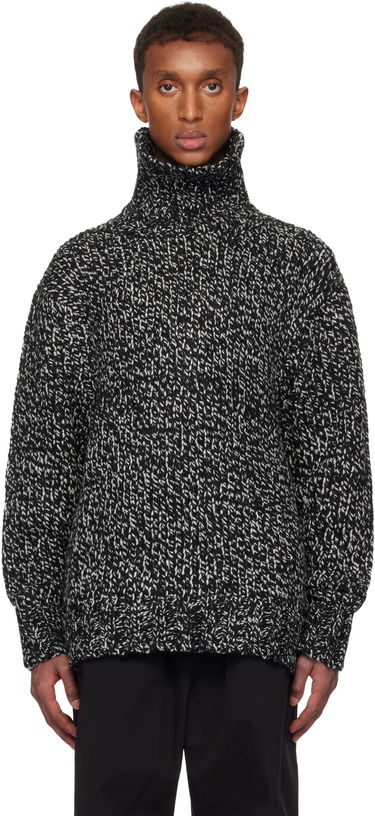 Sweater We11done We11done Chunky Knit Turtleneck Sweater Svart | WD-KT3-24-651-U-B2, 0