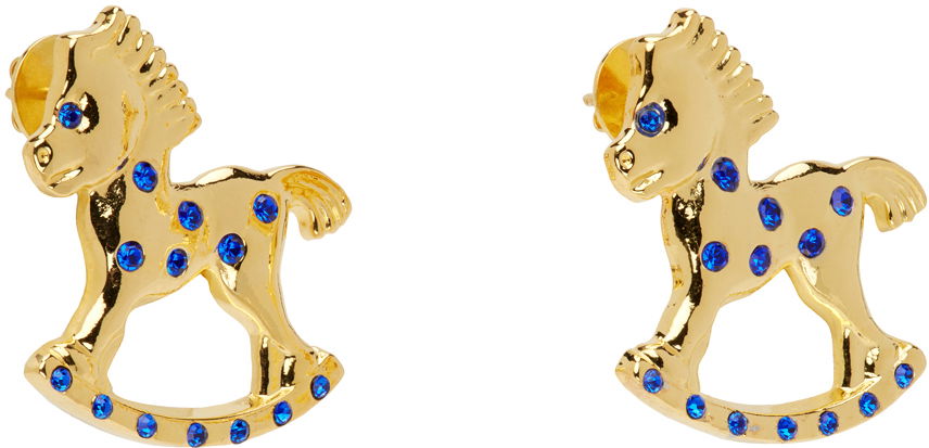 Örhängen Chopova Lowena Gold-tone & Blue Crystal Rocking Horse Earrings Metallisk | 6507, 1
