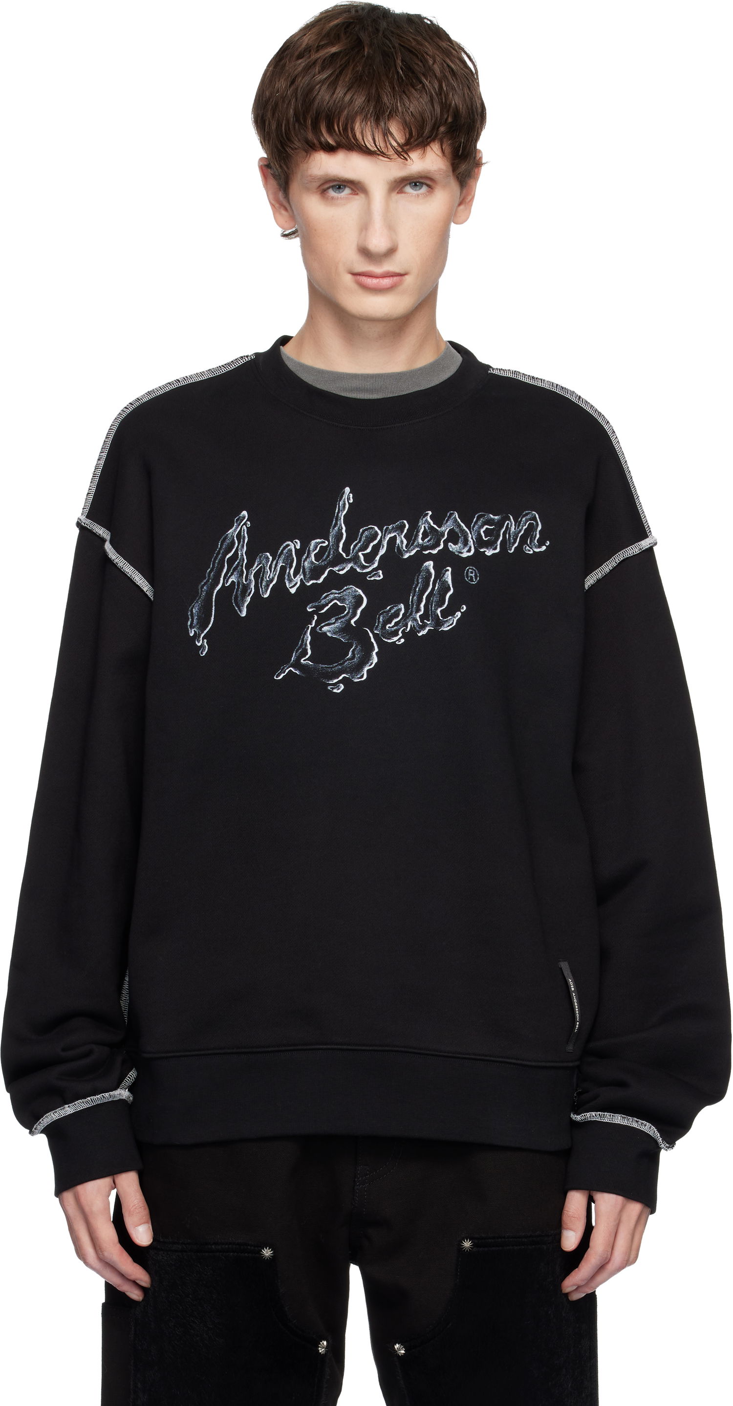 Sweatshirt Andersson Bell Andersson Bell Liquid Logo Sweatshirt Svart | atb1378u, 0