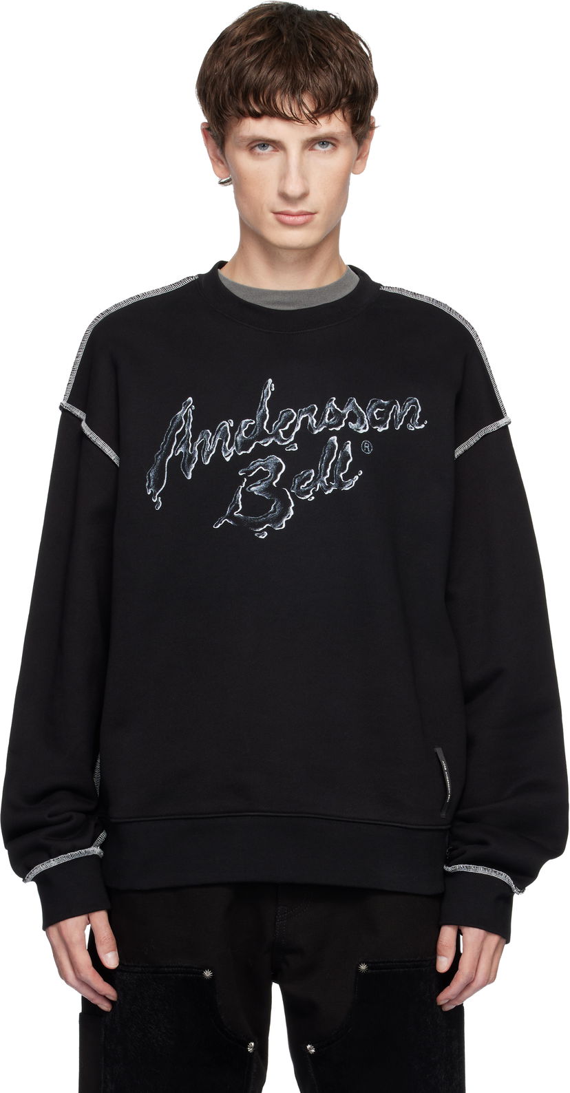 Sweatshirt Andersson Bell Andersson Bell Liquid Logo Sweatshirt Svart | atb1378u