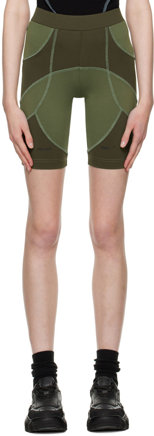 Damasker HELIOT EMIL Exclusive Khaki Training Bike Shorts Grön | SSN_W_10_049_WO20
