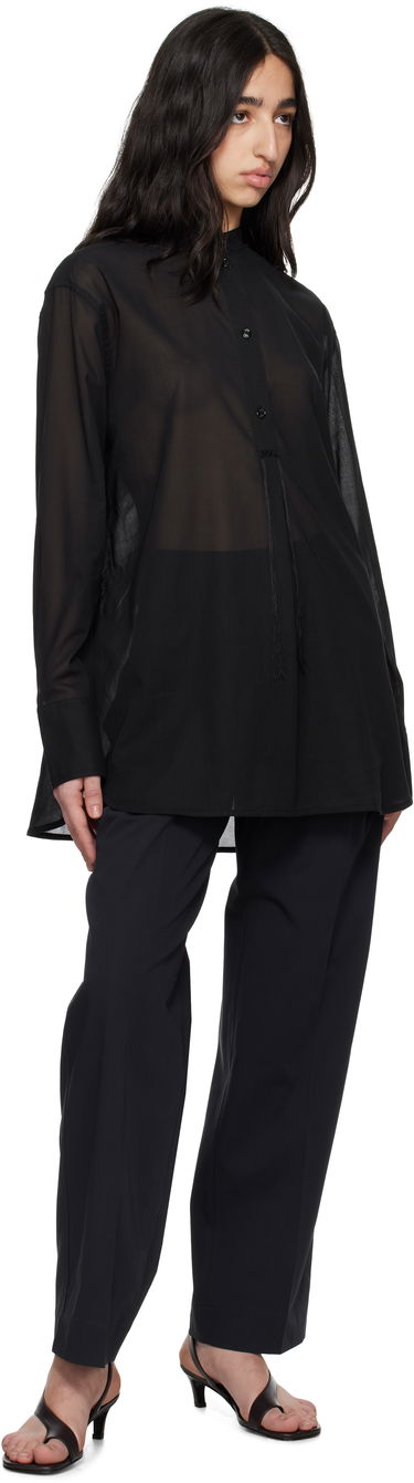 Skjorta TOTEME TOTEME Stand-Collar Sheer Shirt Svart | 252-WRT0427-FB0372, 3