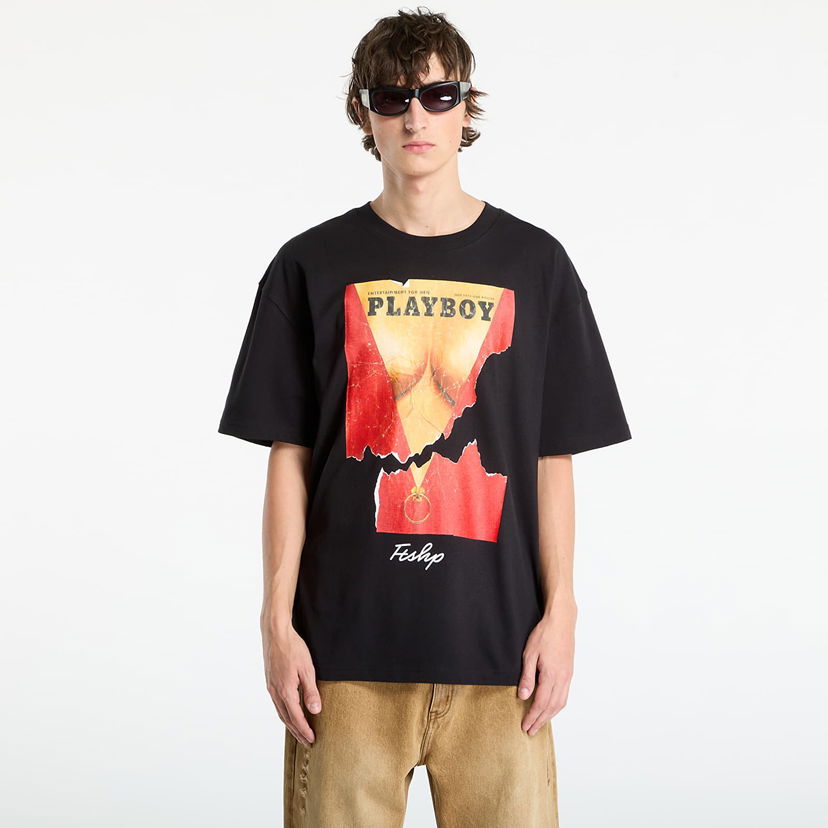 T-shirt Footshop Playboy x FTSHP Cover Tee 1973/7 UNISEX Black Svart | FTSHP_523
