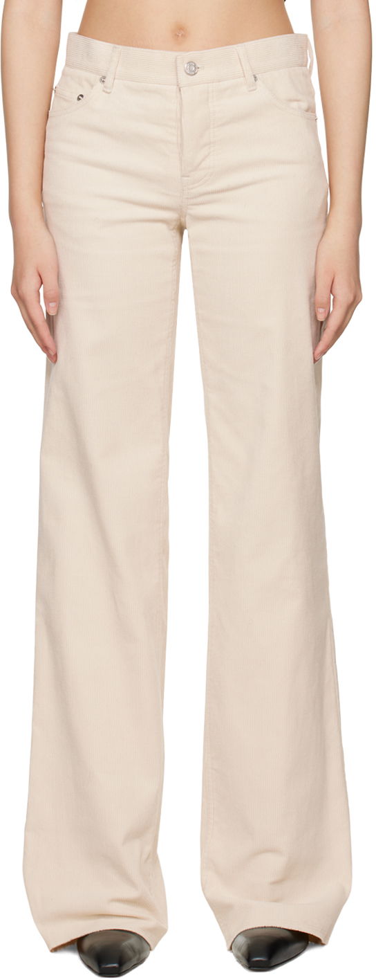Byxor We11done We11done Loose-Fit Corduroy Trousers Beige | WD-PT3-22-287-W-WH