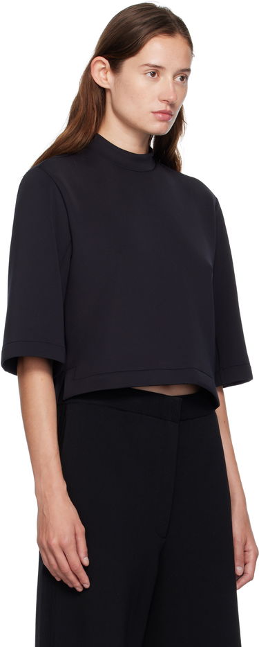 T-shirt Moncler Genius x Edward Enninful Neoprene Cropped Mock Neck Tee Svart | K24038C0000289A8K, 1