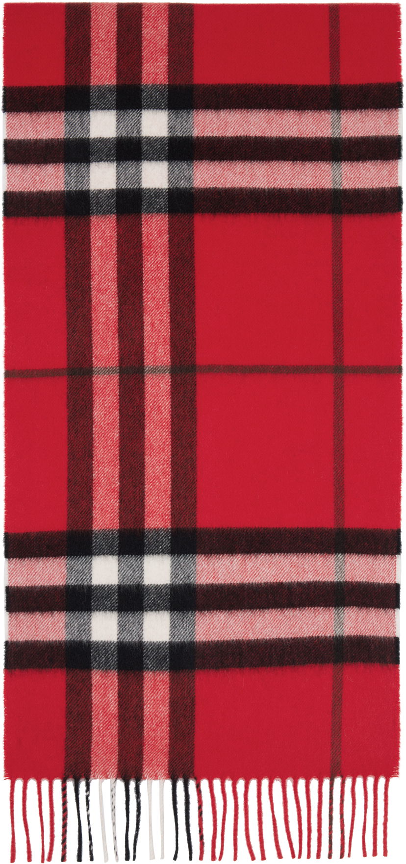 Halsduk Burberry Burberry Check Cashmere Scarf Röd | 8112640