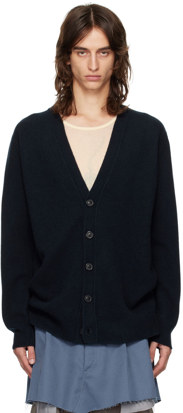 Sweater Maison Margiela Buttoned Cardigan Mörkblå | S50HP0014 M13058