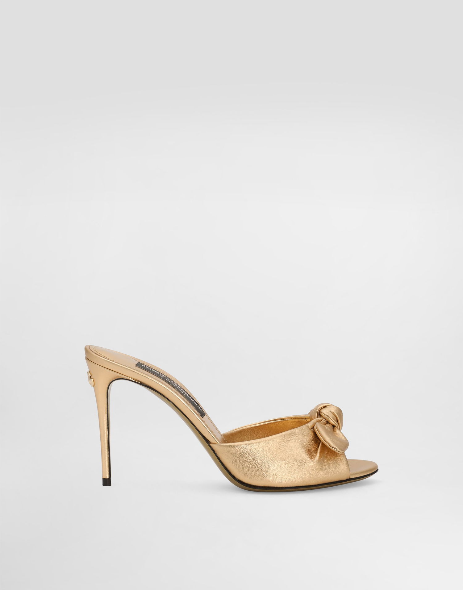 Tillbehör Dolce & Gabbana Dolce & Gabbana Nappa Leather Knotted Mule Heels Metallisk | CR1750A10168H945, 0