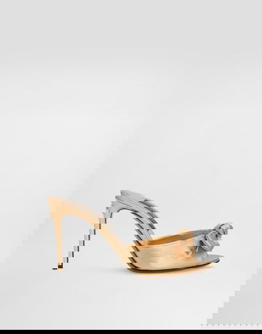 Tillbehör Dolce & Gabbana Dolce & Gabbana Nappa Leather Knotted Mule Heels Metallisk | CR1750A10168H945, 0