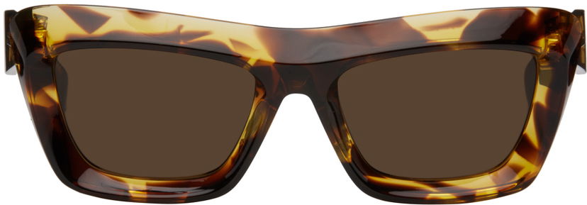 Solglasögon Bottega Veneta Scoop Squared Acetate Sunglasses Brun | BV1283S