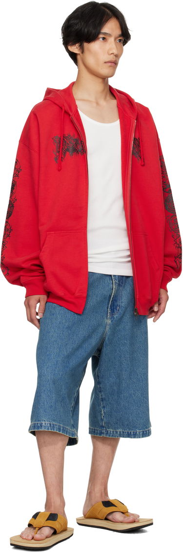Sweatshirt VETEMENTS Vetements Cradle of Filth Oversized Zip-Up Hoodie Röd | UCF76ZU300R, 3