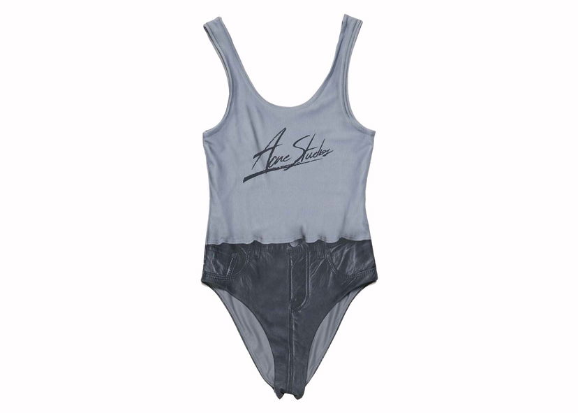 Badkläder Acne Studios Printed Swimsuit Black Multicolor Flerfärgad | AJ0011-BDZ