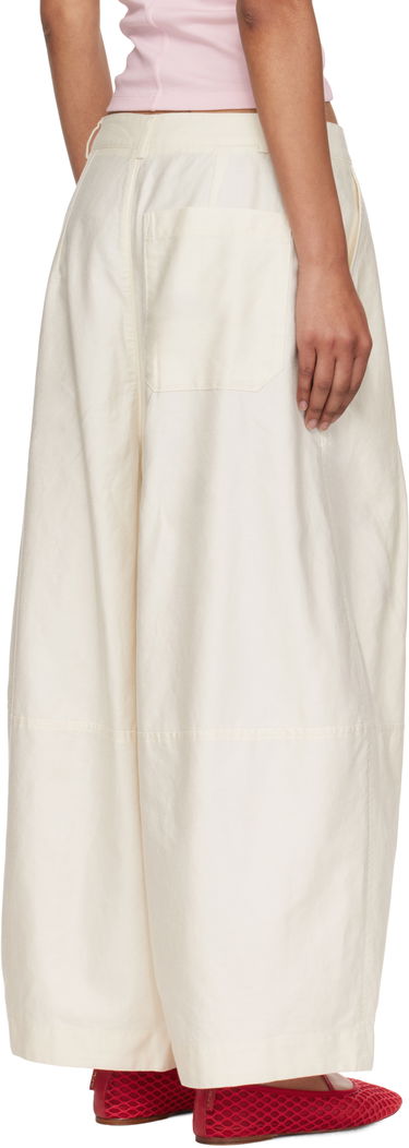 Byxor YMC YMC Deadbeat Wide-Leg Trousers Vit | Q4YMF, 2