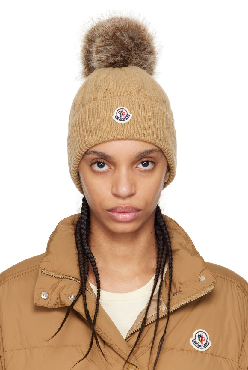 Pufferjacka Moncler Moncler Wool & Cashmere Pom Pom Beanie Brun | K10933B00022M4281