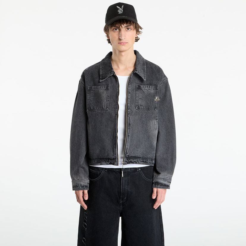 Jacka Footshop Playboy x FTSHP Denim Jacket UNISEX Black Svart | FTSHP_513