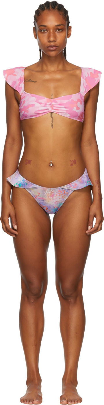Badkläder Collina Strada Collina Strada Recycled Nylon Bikini Rosa | XX2124