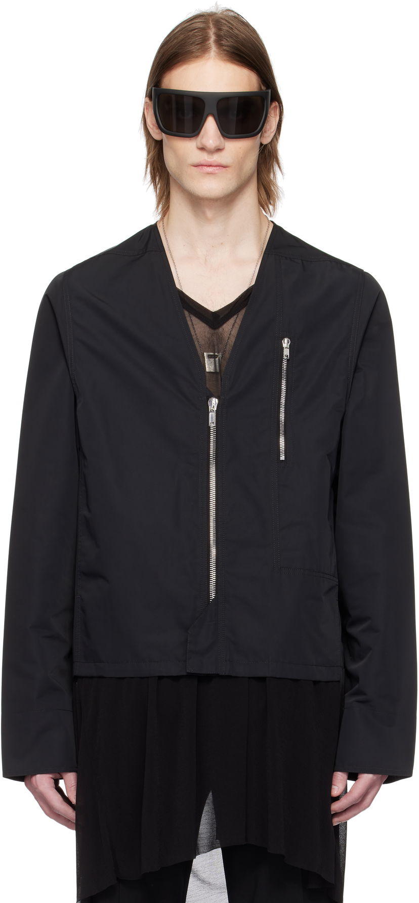 Väst Rick Owens Rick Owens Hollywood V Safety Jacket Svart | RU01E5775 FT