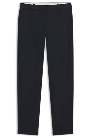Byxor BOSS Regular Fit Flannel Trousers Mörkblå | 50548280