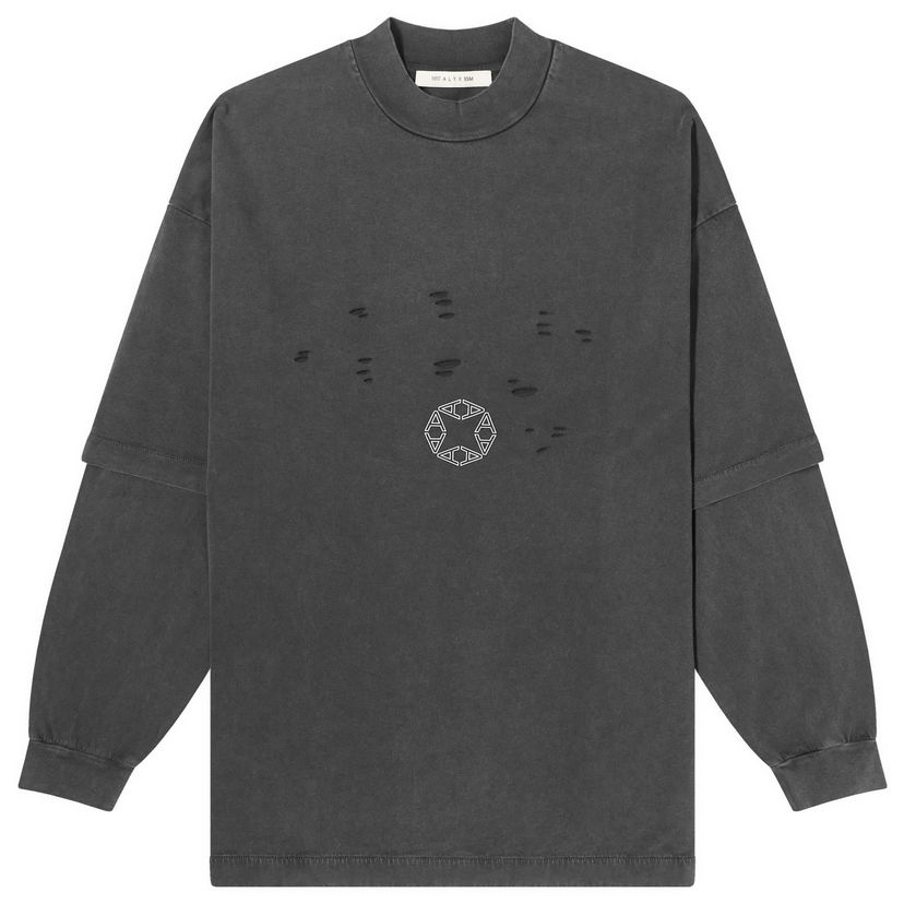 T-shirt 1017 ALYX 9SM Double Sleeve Laser Cut Svart | AAUTS0462FA01-BLK0003