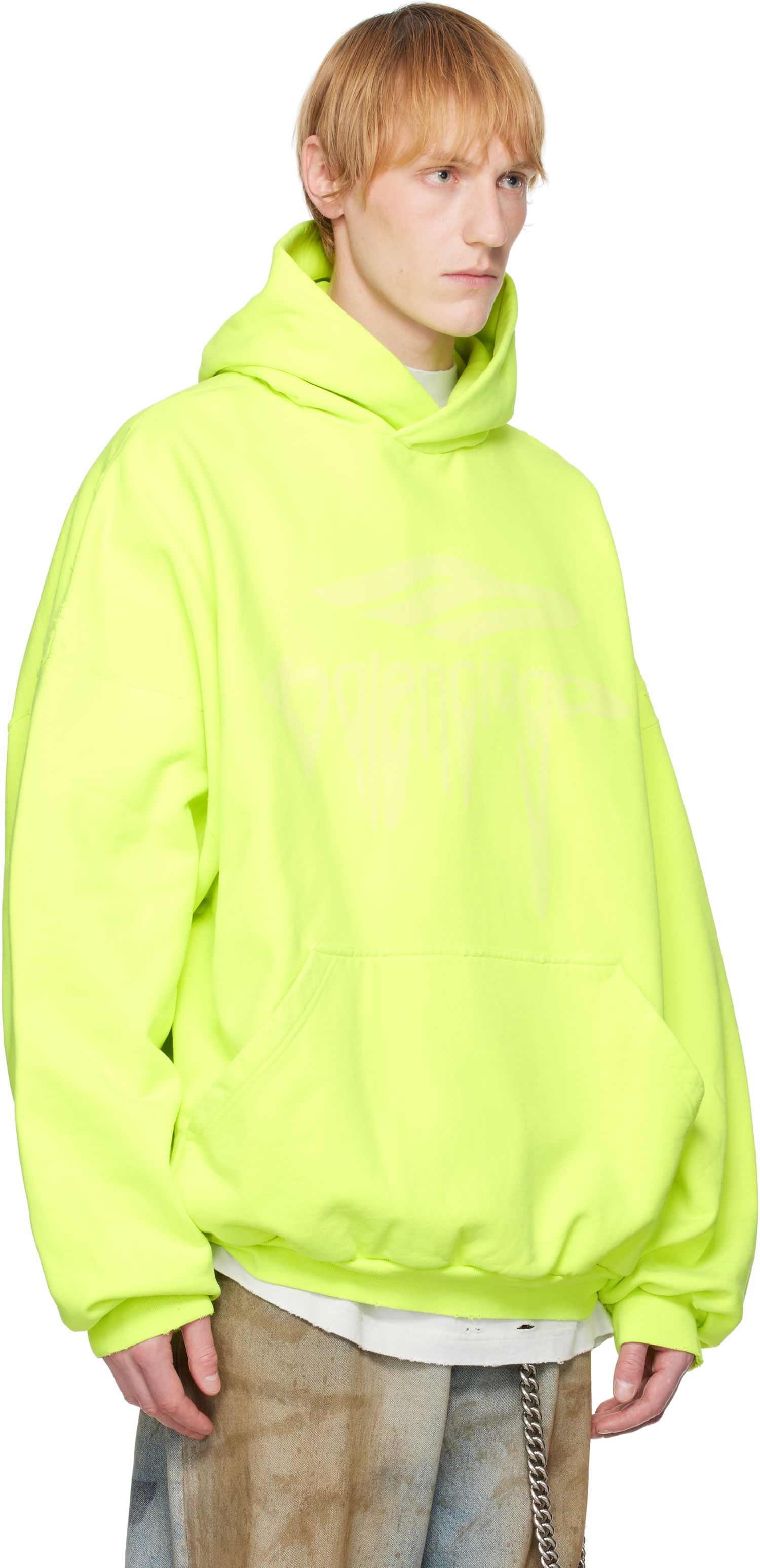 Sweatshirt Balenciaga Balenciaga 3B Liquified Hoodie Gul | 803265TRVS9, 1
