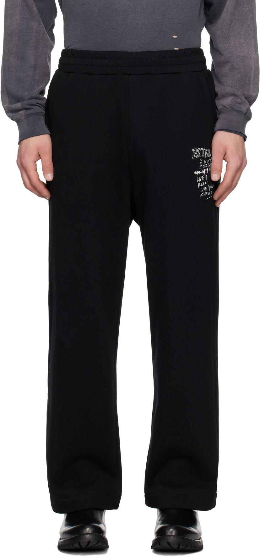 Träningsbyxor izzue Relaxed-Fit Sweatpants Svart | IZXPTN6722W4NBKX