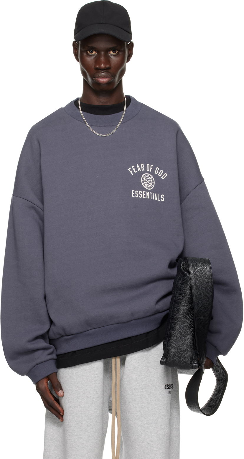 Sweatshirt Fear of God Fear of God ESSENTIALS Fleece Crewneck Sweatshirt Mörkblå | 192HO246264F
