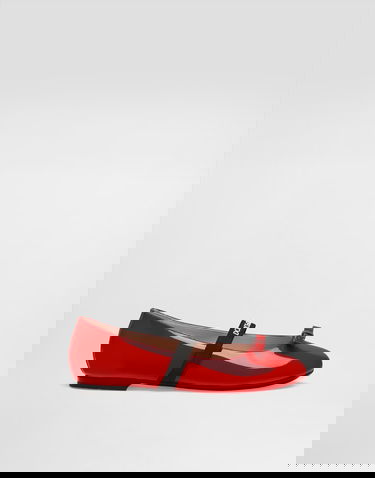 Tillbehör Dolce & Gabbana Dolce & Gabbana Patent Leather Ballet Flats with Elastic and Bow Röd | D11294A483187124, 0