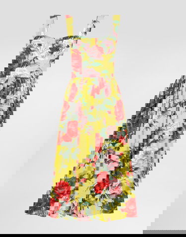 Klä Dolce & Gabbana Dolce & Gabbana Rose Print Cotton Midi Sundress Gul | F6ZT1THS5TFHG5JD, 0