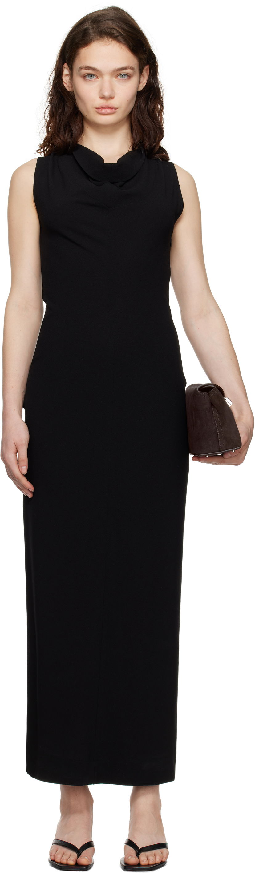 Klä TOTEME TOTEME Cowl-Neck Maxi Dress Svart | 251-WRD4445-FB0330