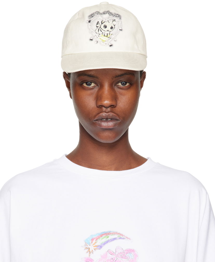 Keps We11done Character Print Baseball Cap Vit | WD-AH0-24-402-U-WH