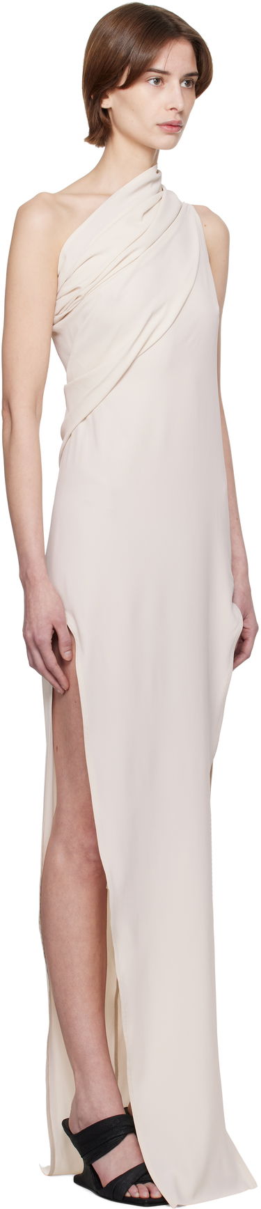 Klä Rick Owens Rick Owens Hollywood Athena Arrowhead One-Shoulder Maxi Dress Svart | RP01E7509 CC, 4
