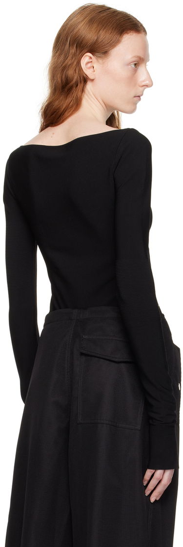 T-shirt Dion Lee Cinched Slit Long Sleeve Top Svart | C7212P23, 2