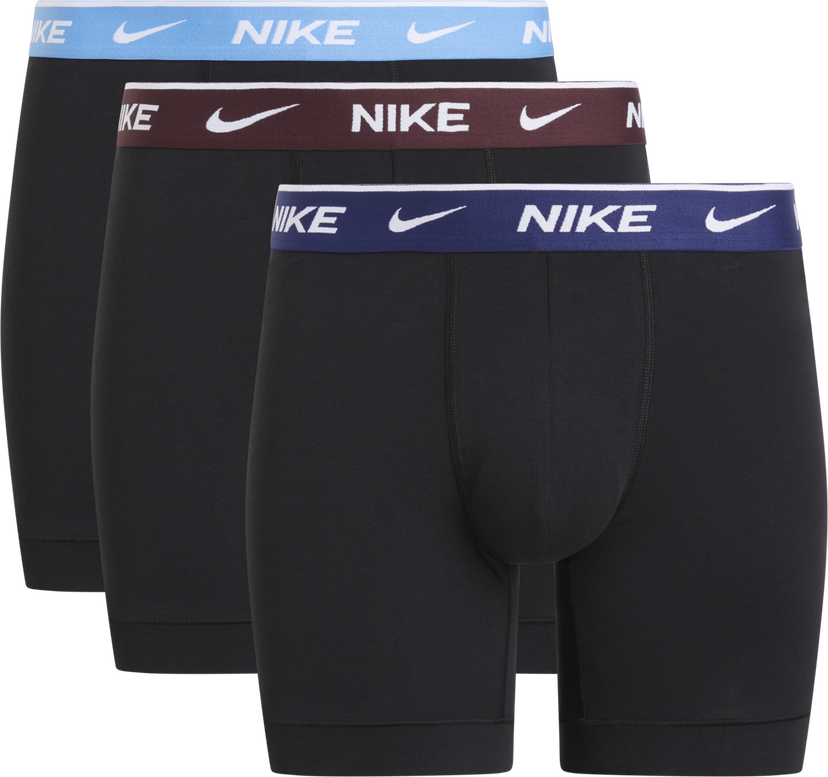 Boxare Nike Everyday Cotton Stretch Boxer Briefs, 3-Pack Svart | 0000KE1007-MYP