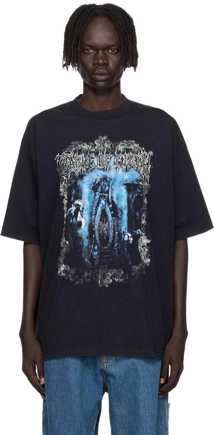 T-shirt VETEMENTS Vetements Cradle of Filth Oversized T-Shirt Svart | UCF76TR800B