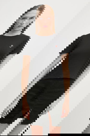 T-shirt BAPE A Bathing Ape ONE POINT MINI Cropped T-Shirt Svart | 1K80209003, 0