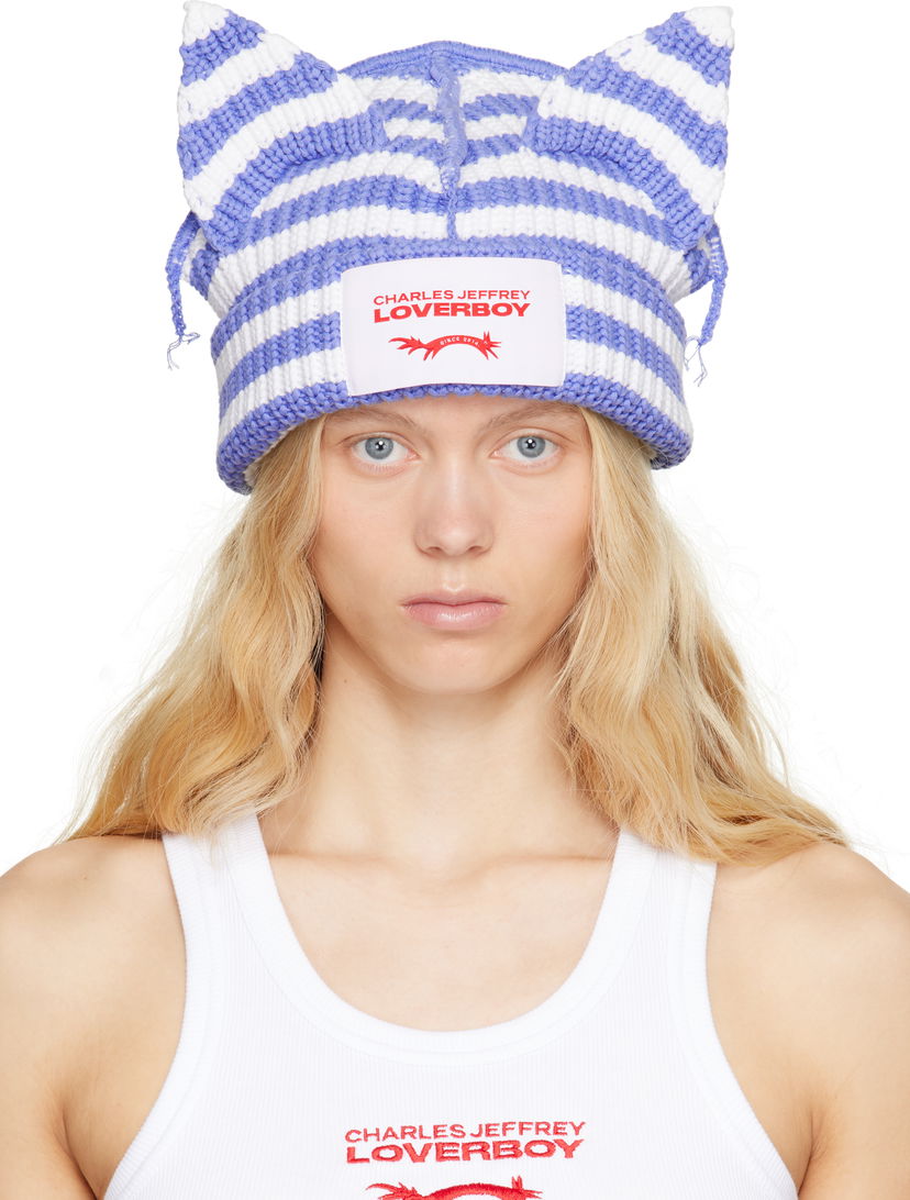 Mössa Charles Jeffrey Loverboy Charles Jeffrey LOVERBOY Chunky Ears Knit Beanie Blå | 54131401