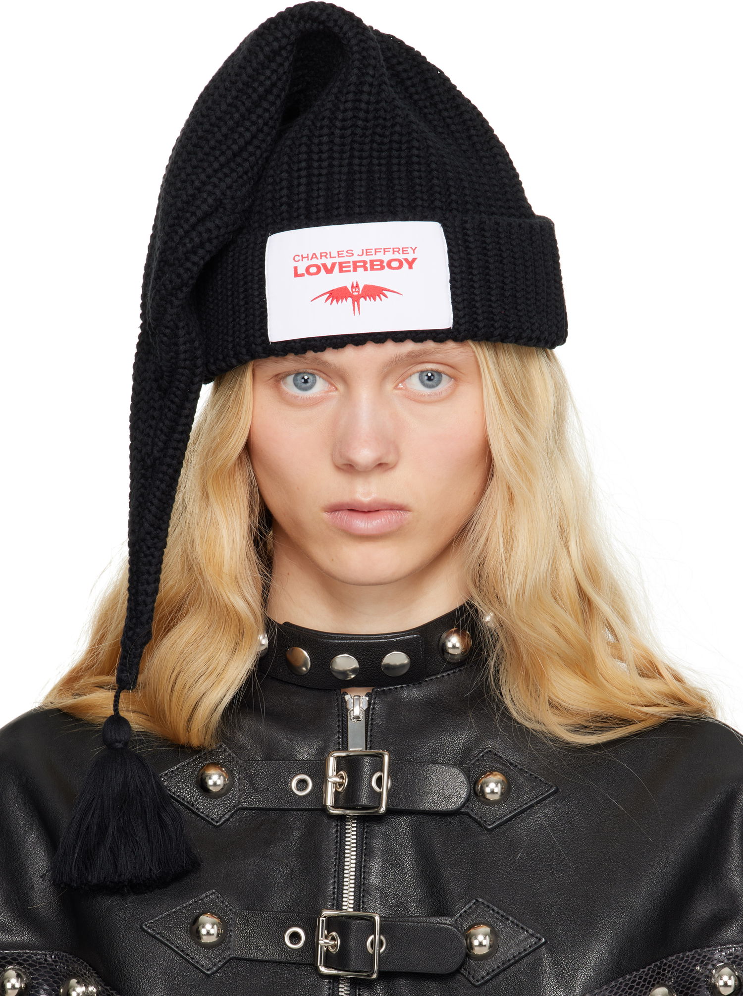 Mössa Charles Jeffrey Loverboy Charles Jeffrey LOVERBOY Sloppy Giuseppe Knit Beanie with Tassel Svart | 54131001, 0