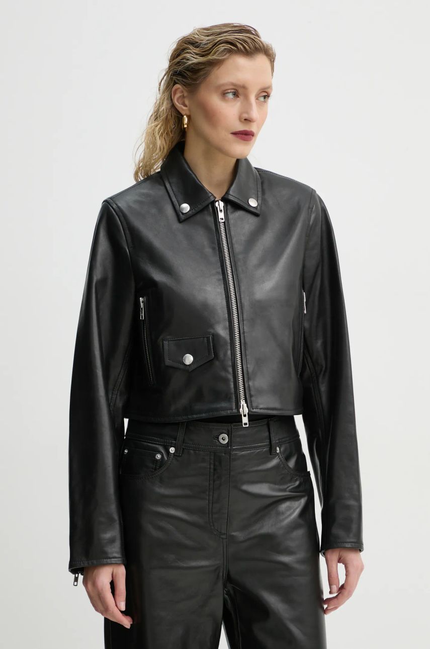 Jacka STAND STUDIO Stand Studio Brooke Cropped Leather Jacket Svart | 66384.7750, 0
