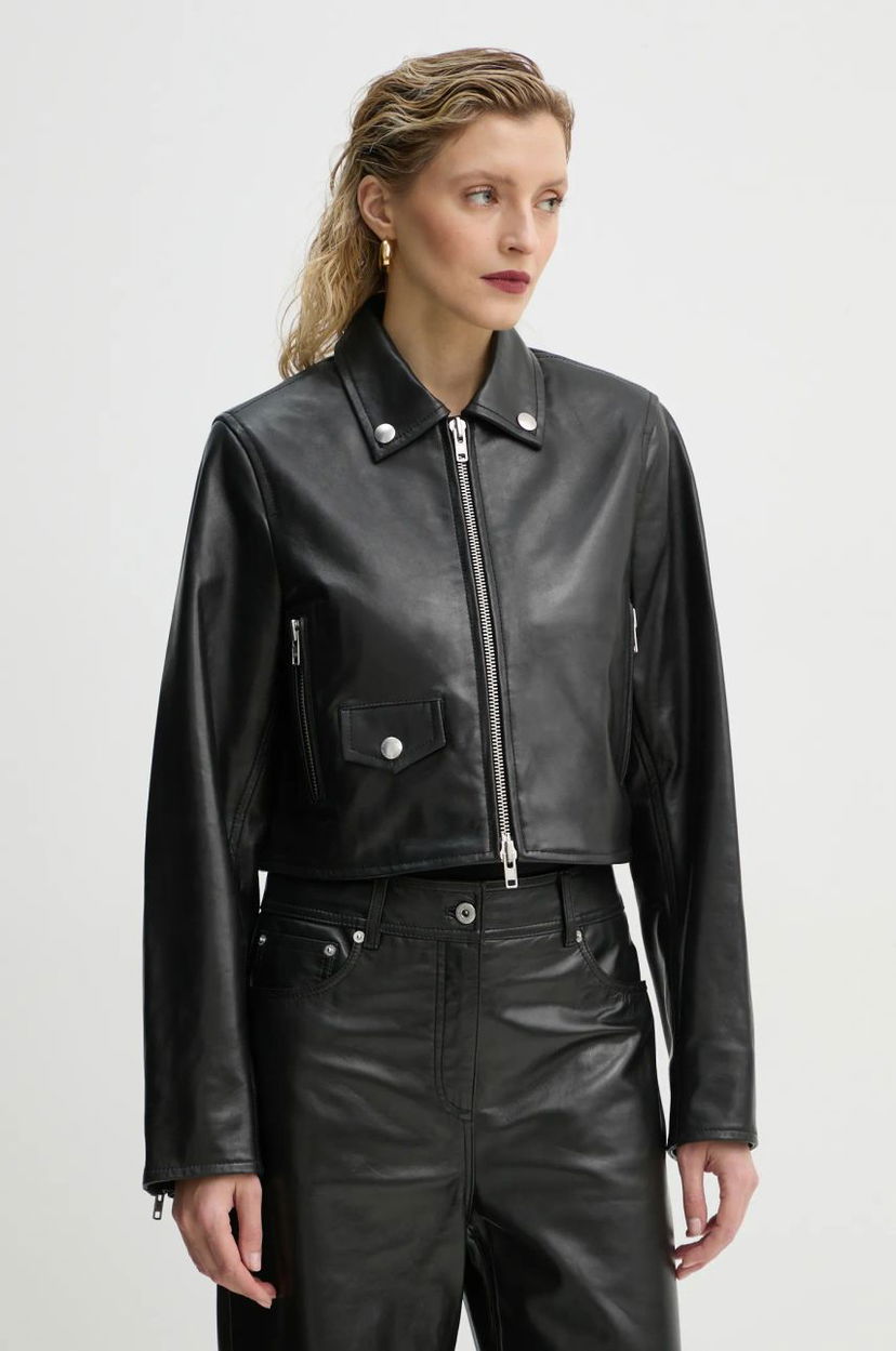 Jacka STAND STUDIO Stand Studio Brooke Cropped Leather Jacket Svart | 66384.7750