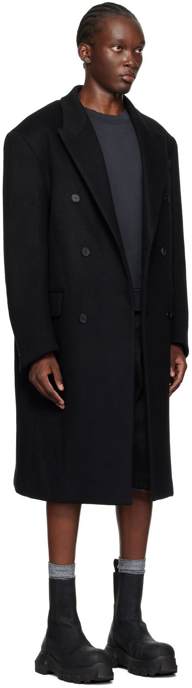 Rockar We11done Double-Breasted Wool Coat Svart | WD-CT2-24-068-M-BK, 1