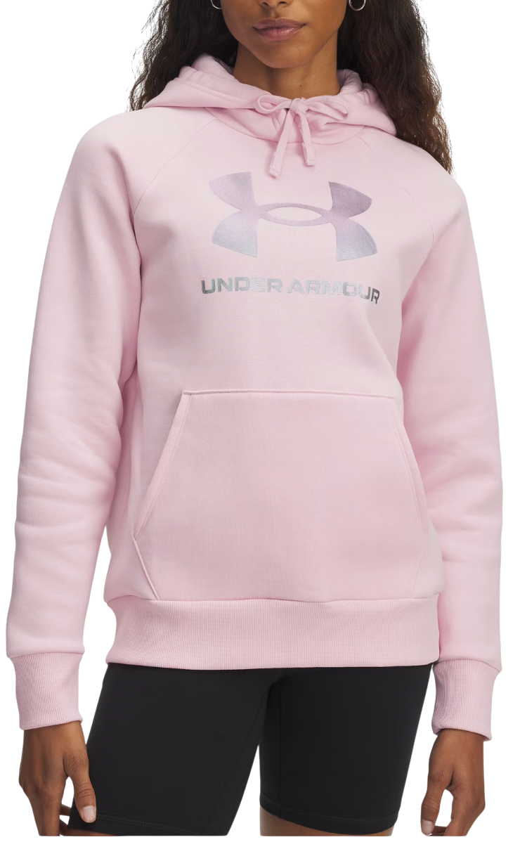 Sweatshirt Under Armour Rival Fleece Shimmer Hoodie Rosa | 6003710-647