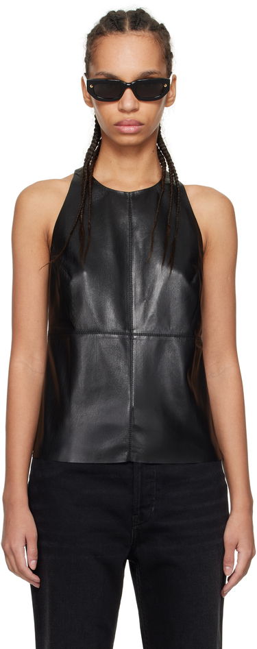 Linne Nanushka Nanushka Teza Faux-Leather Tank Top Svart | NW24CRTP03999, 0
