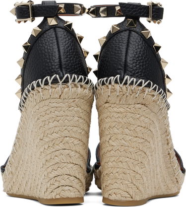 Skovård Valentino Valentino Garavani Double Rockstud Wedge Heeled Sandals Svart | 6W2S0090VTO, 1