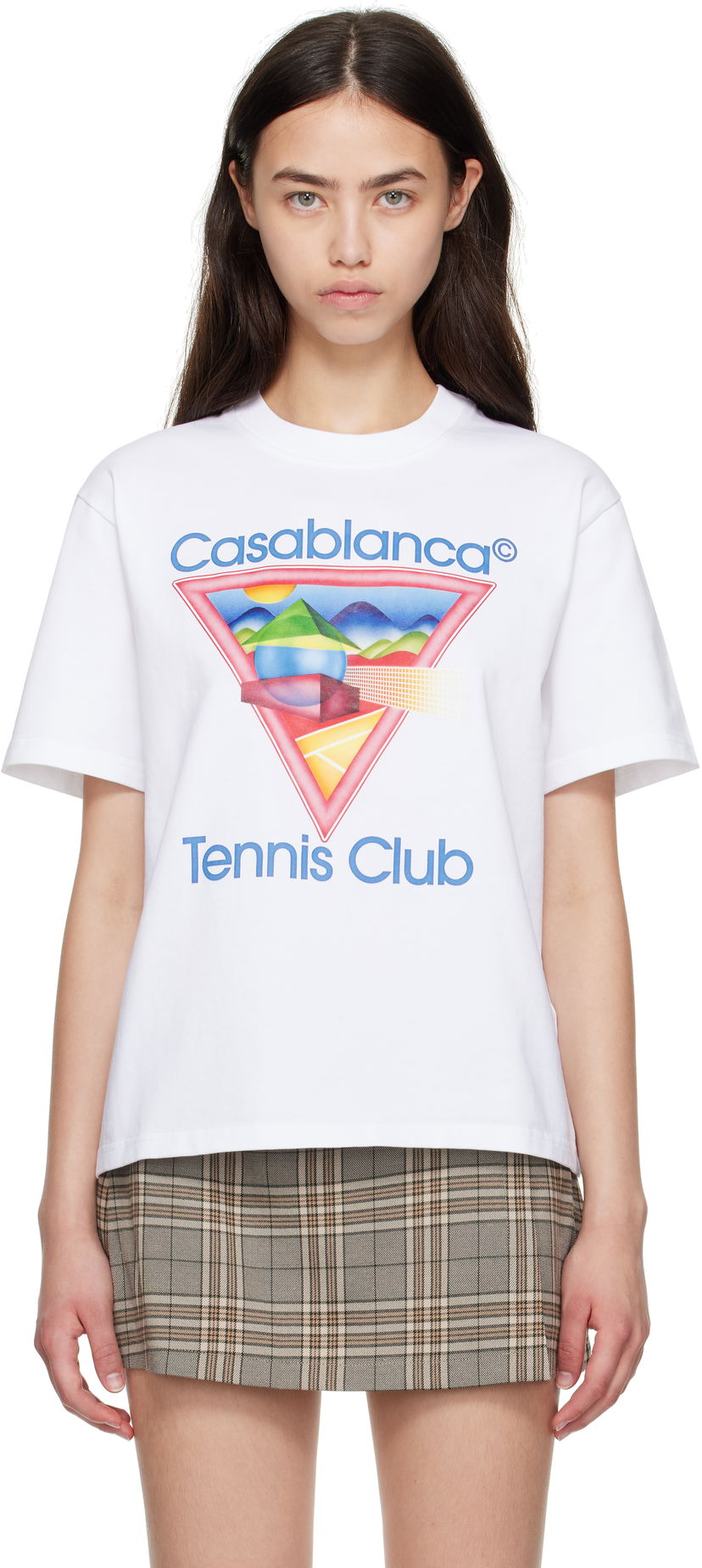 T-shirt Casablanca Casablanca Tennis Club Graphic T-Shirt Vit | WPF25-JTS-046-01
